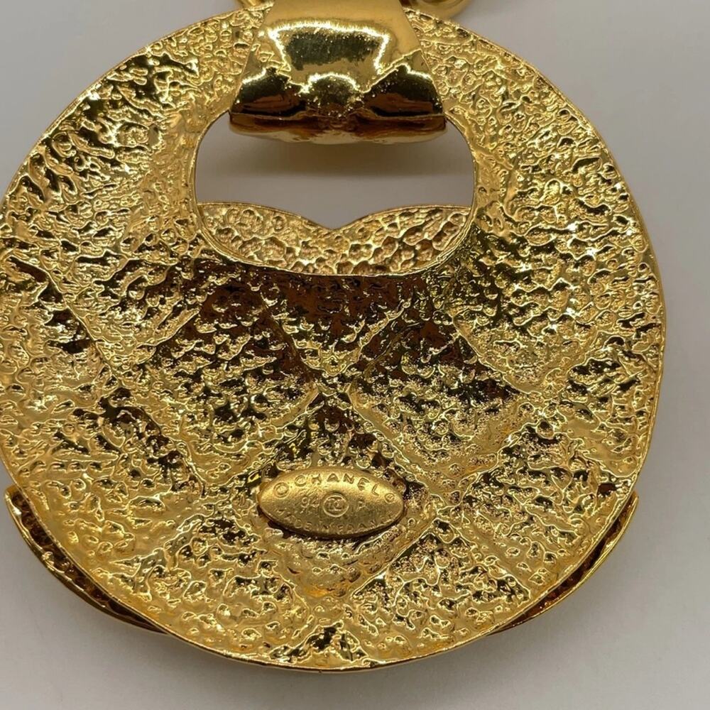 Authentic Chanel Vintage Coco Mark 94P Gold Pendant Necklace W/Box - Picture 10 of 11